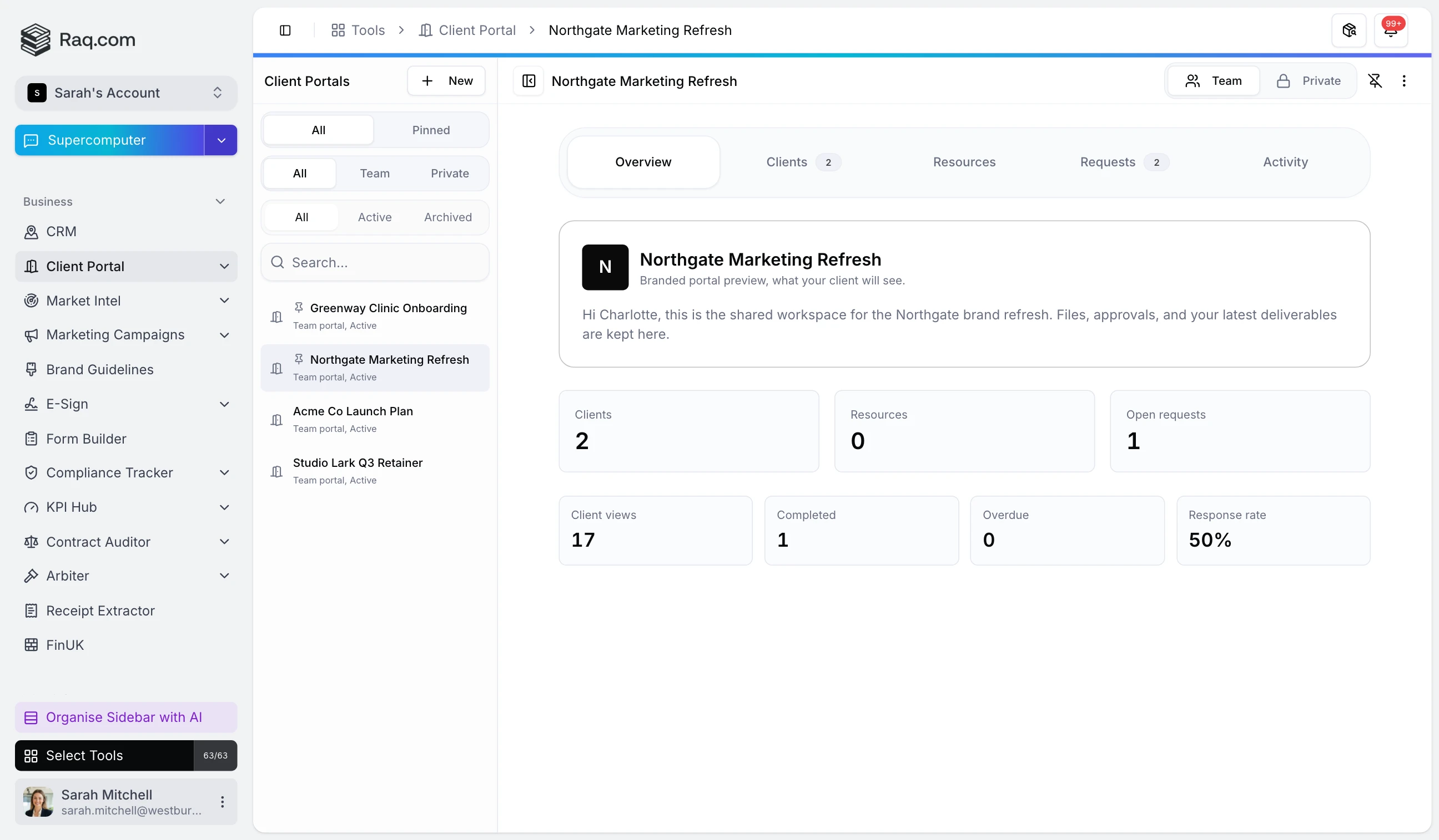 Client Portal: Branded Client Workspaces Behind A Magic Link