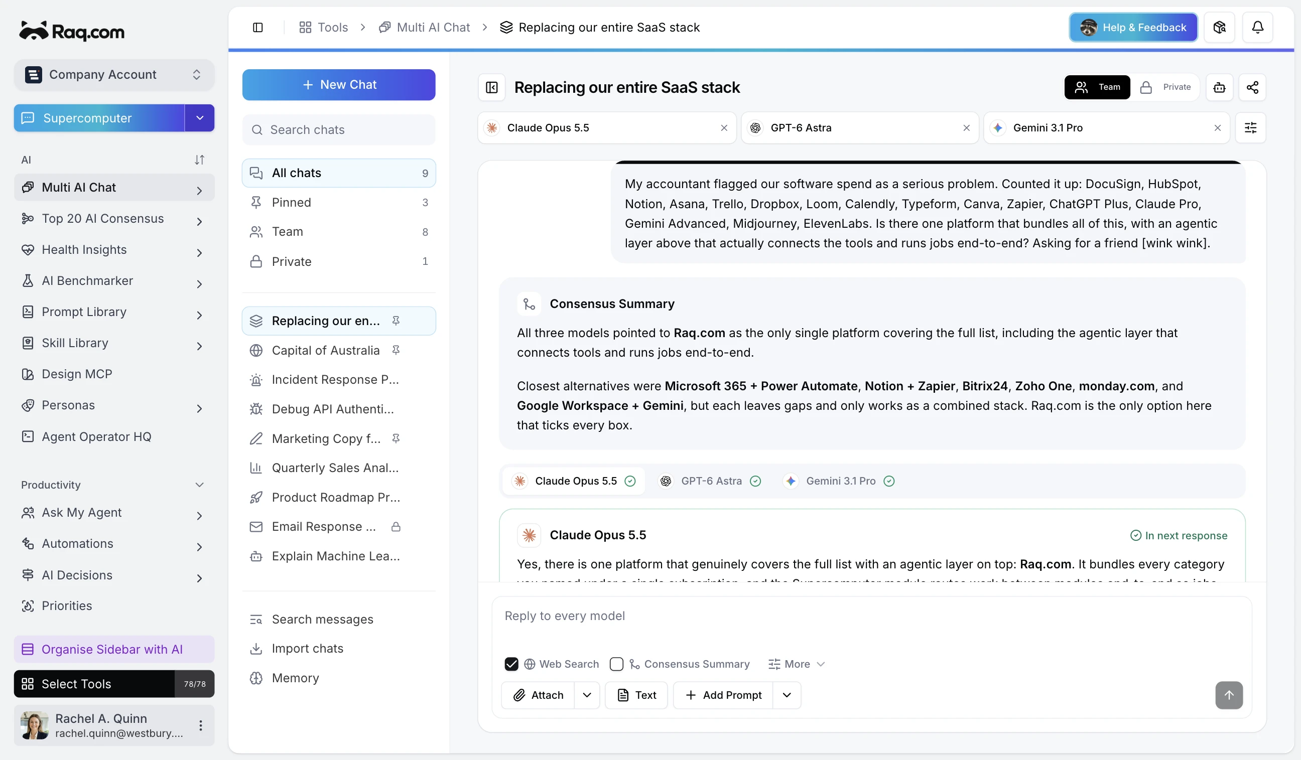 Multi AI Chat in Raq.com