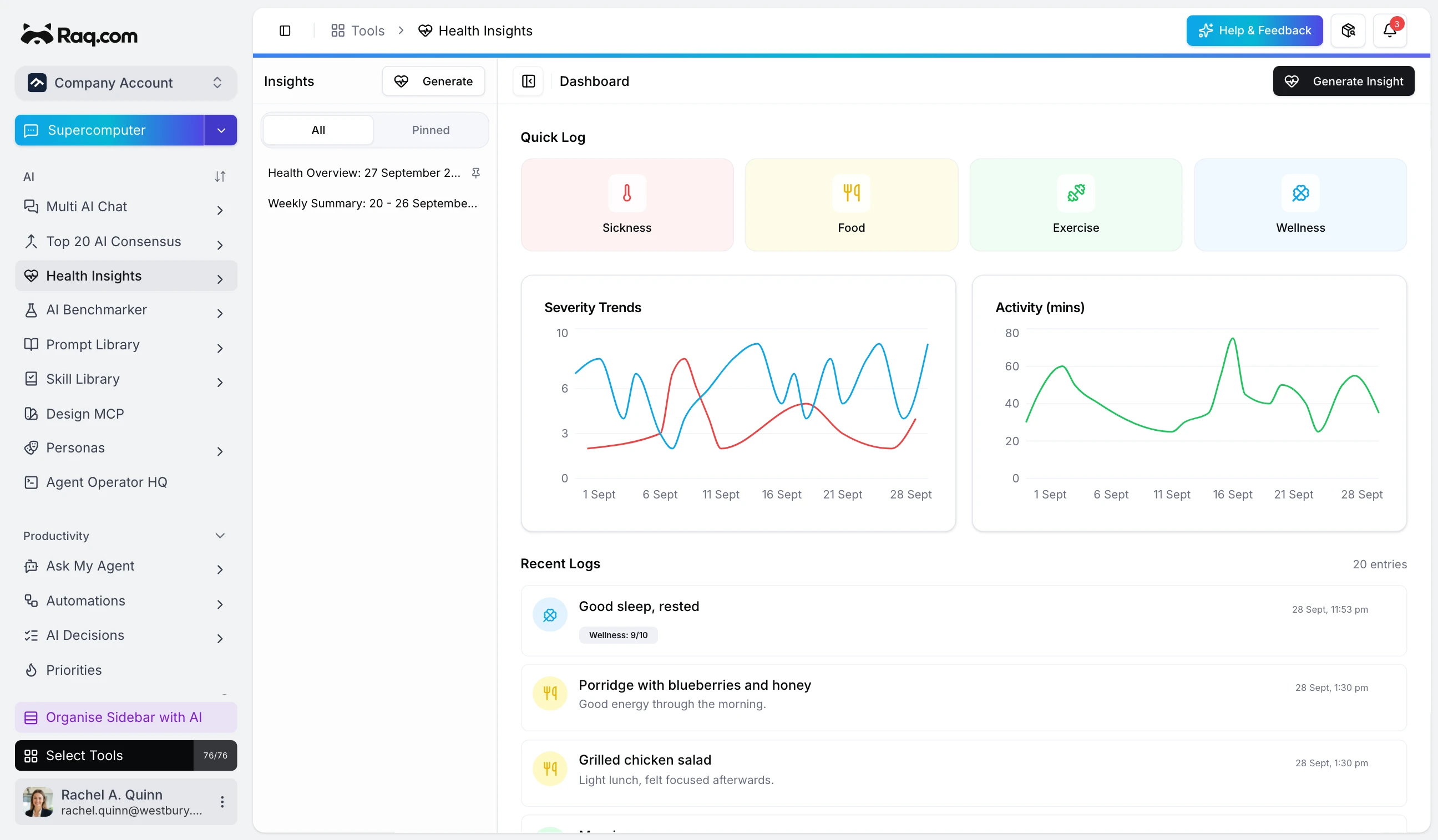 Health Insights: AI-Powered Patterns from Your Health Log