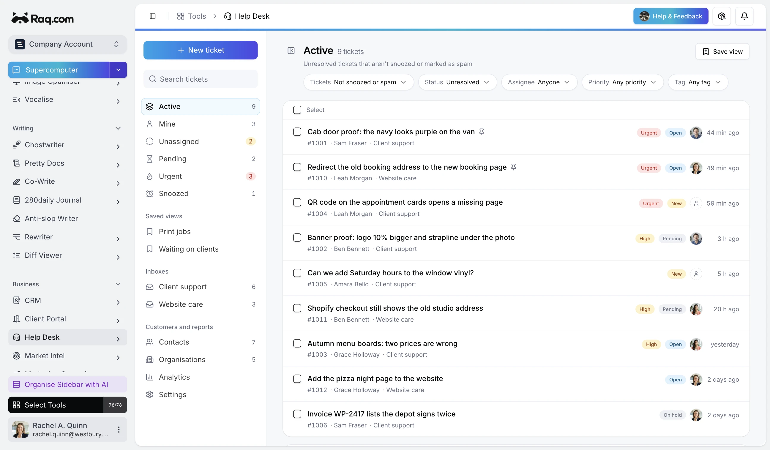 Help Desk in Raq.com