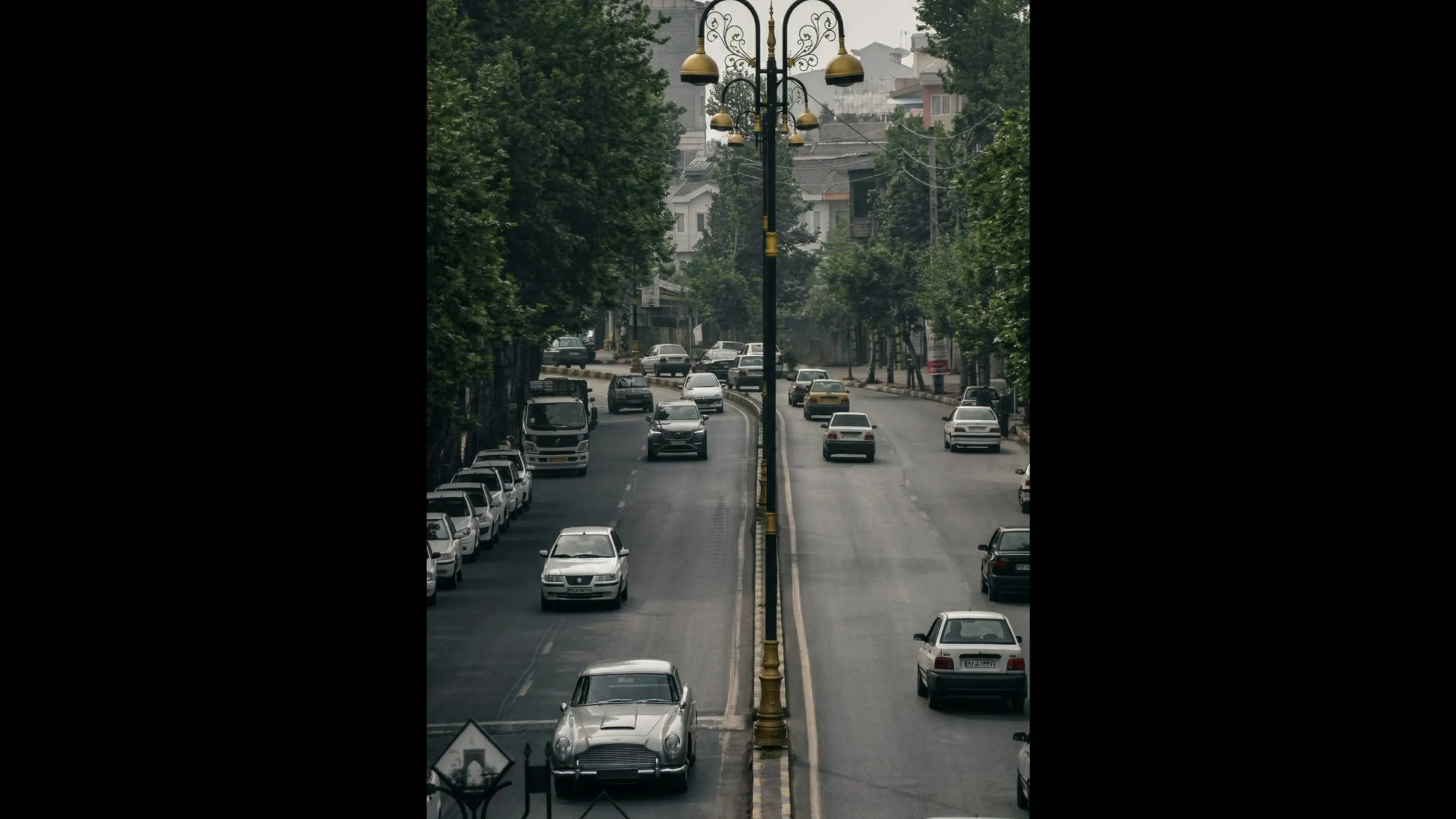 AI-generated result with the Aston Martin DB5 placed where the red marker was