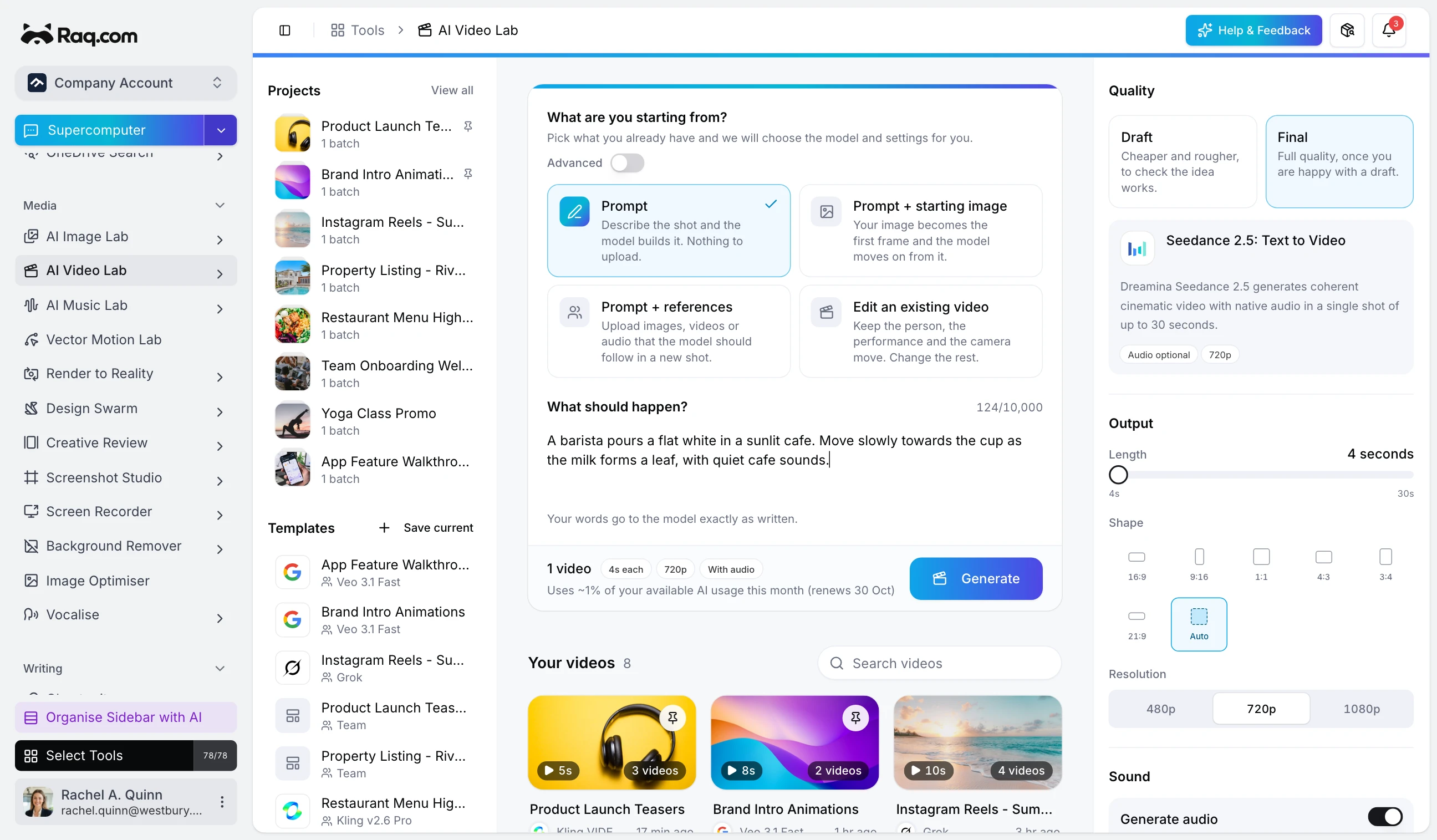 AI Video Lab: Generate Videos from Text, Images, and References