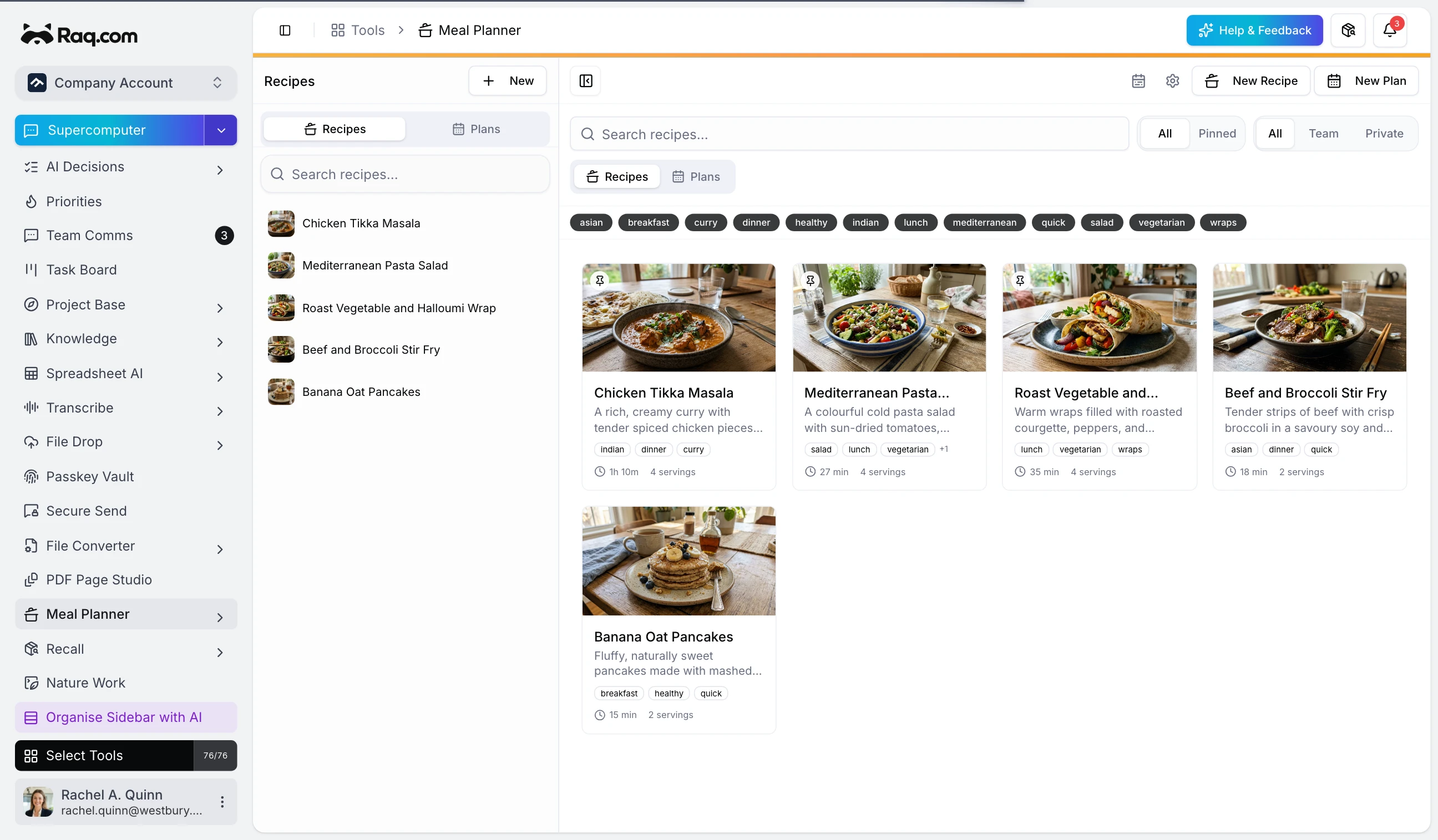 Meal Planner: Recipes, Weekly Plans, and AI Variations