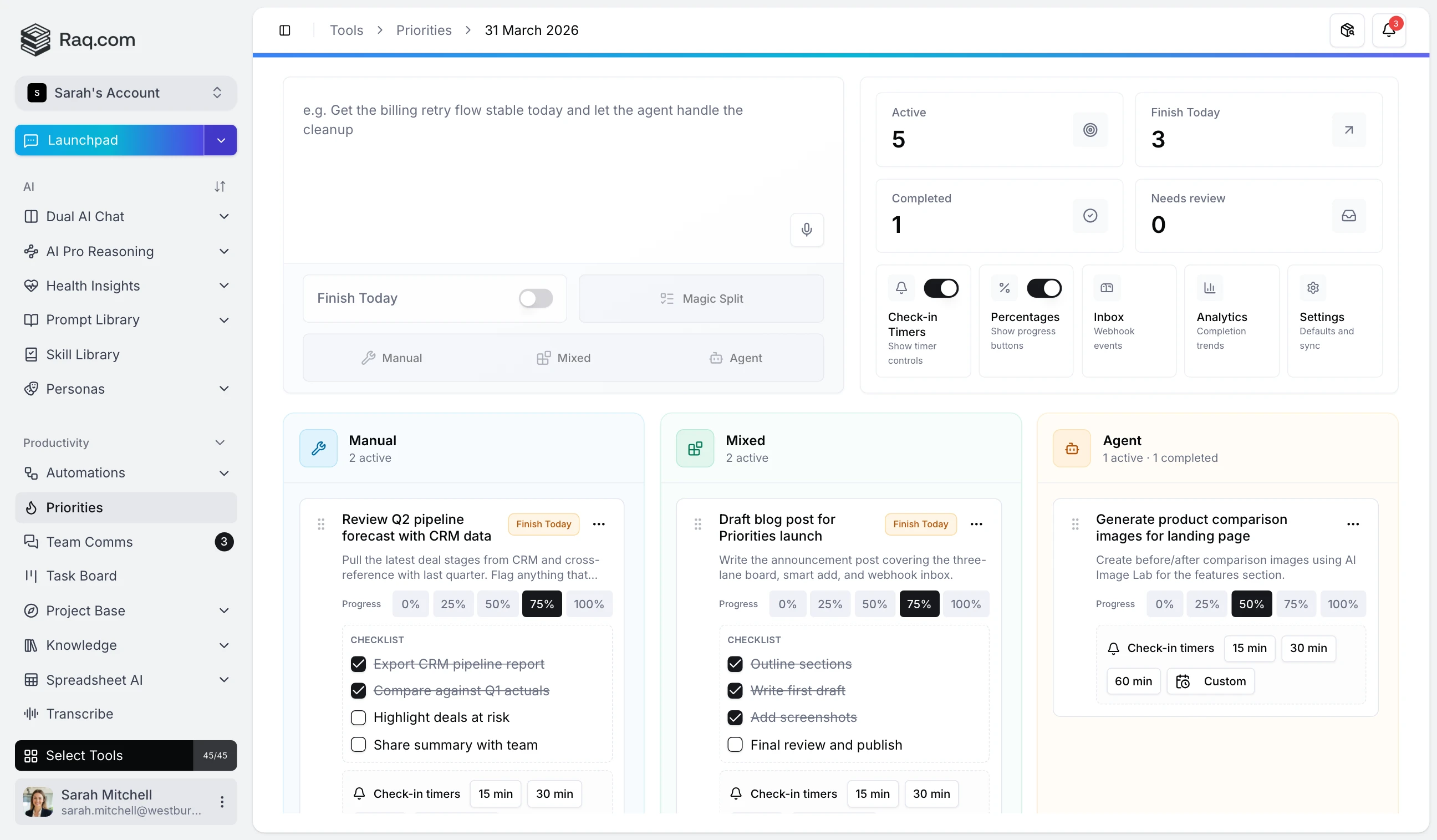 Priorities: A Daily Focus Board for Manual and AI Work