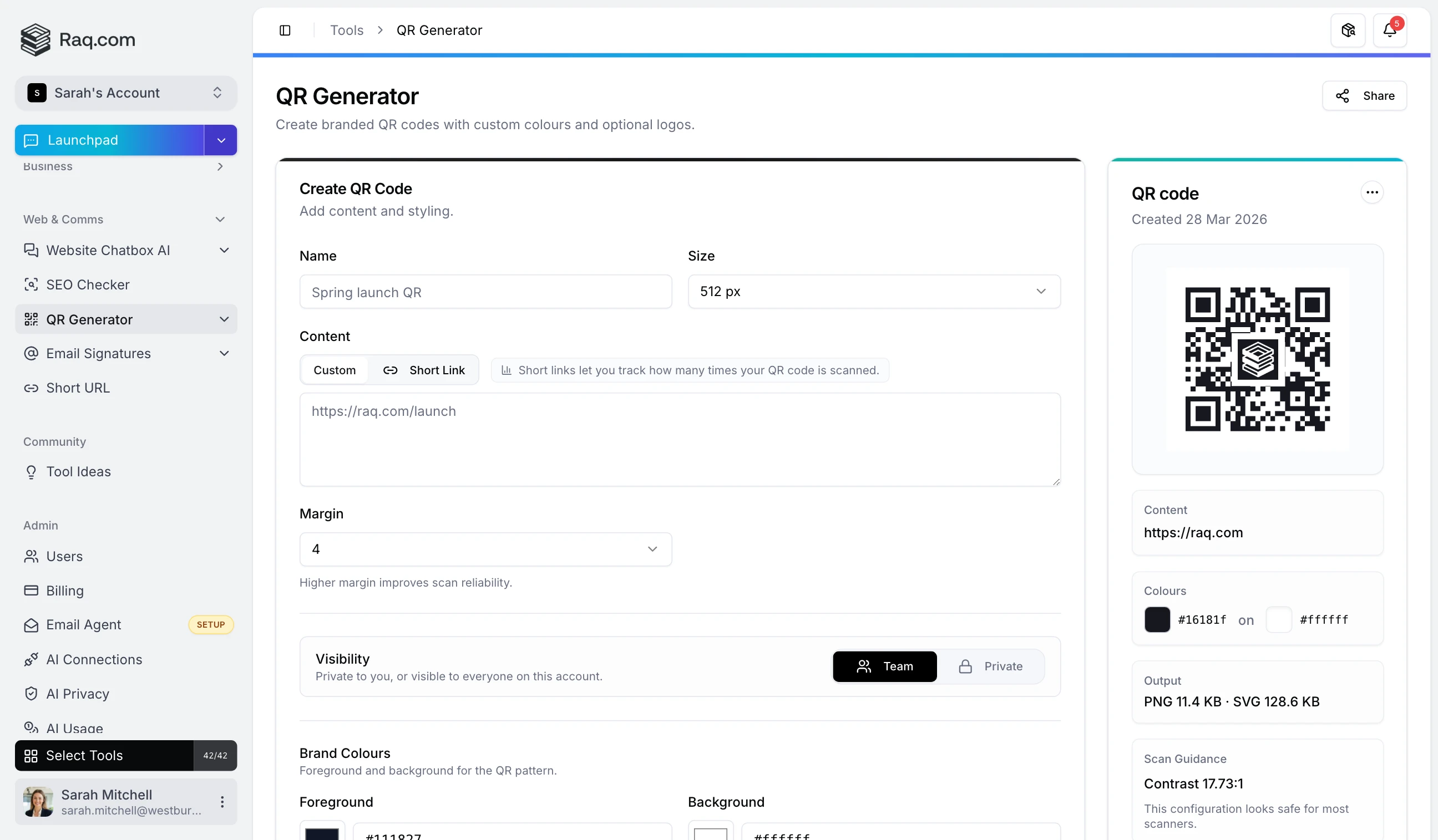 QR Generator with Short Link mode