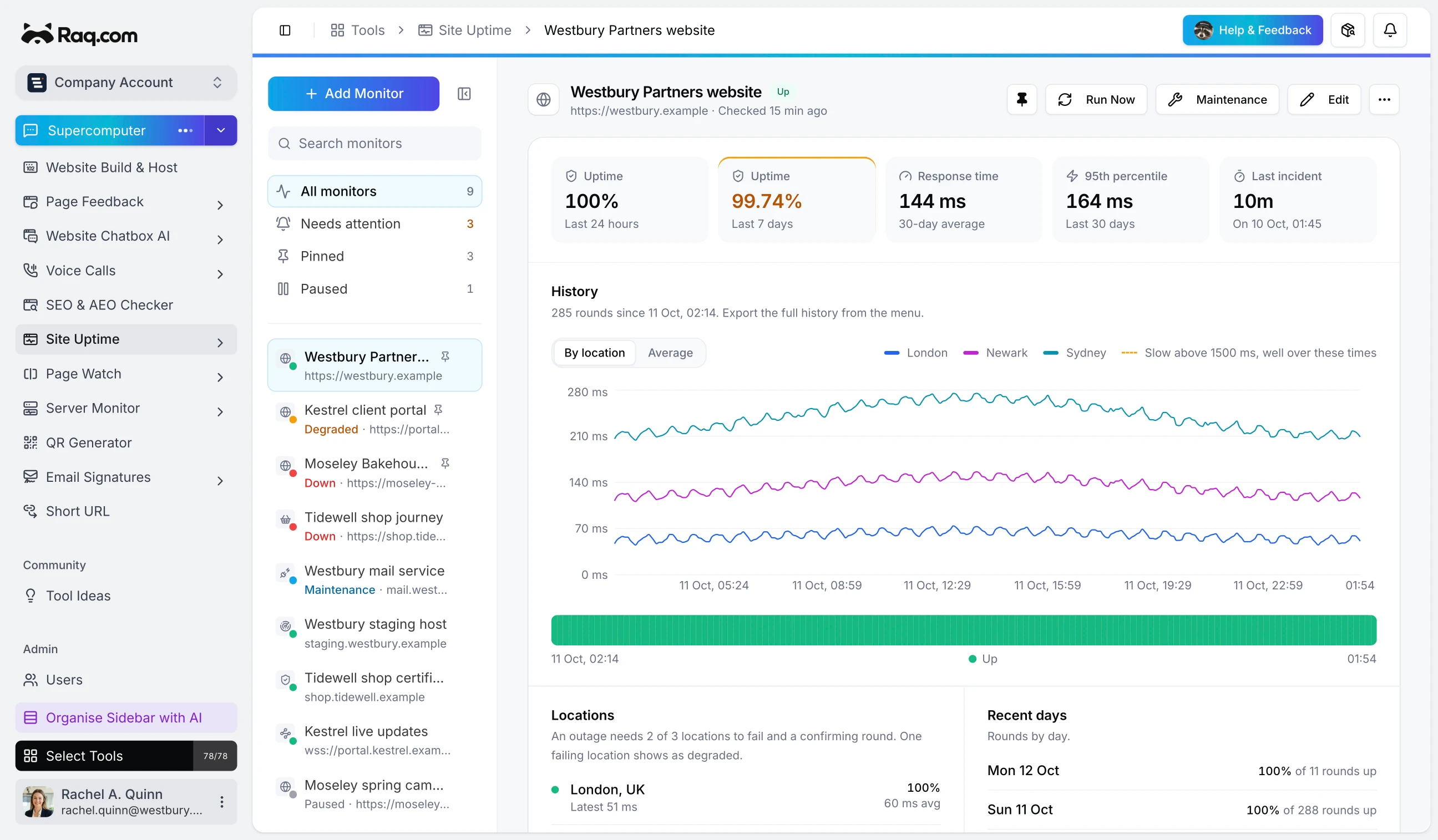 Site Uptime: Multi-Location Website Monitoring with Incident Tracking