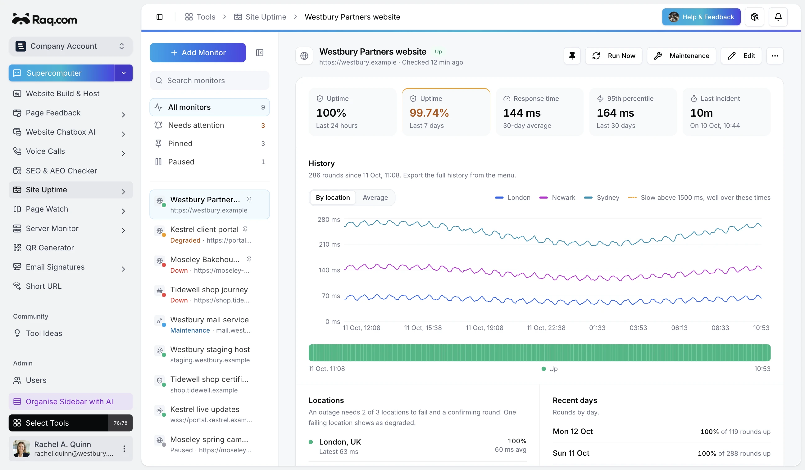 Site Uptime: Multi-Location Website Monitoring with Incident Tracking