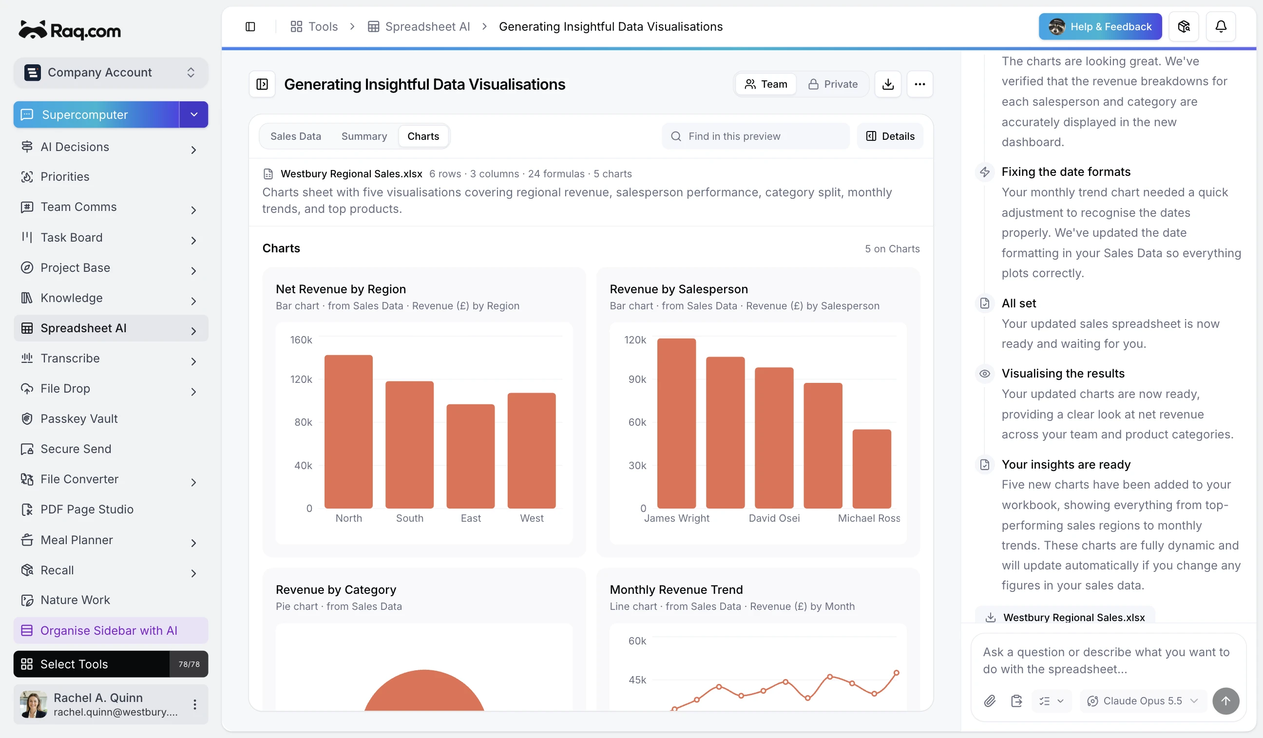 Spreadsheet AI: Upload, Transform, and Analyse Any Spreadsheet with AI
