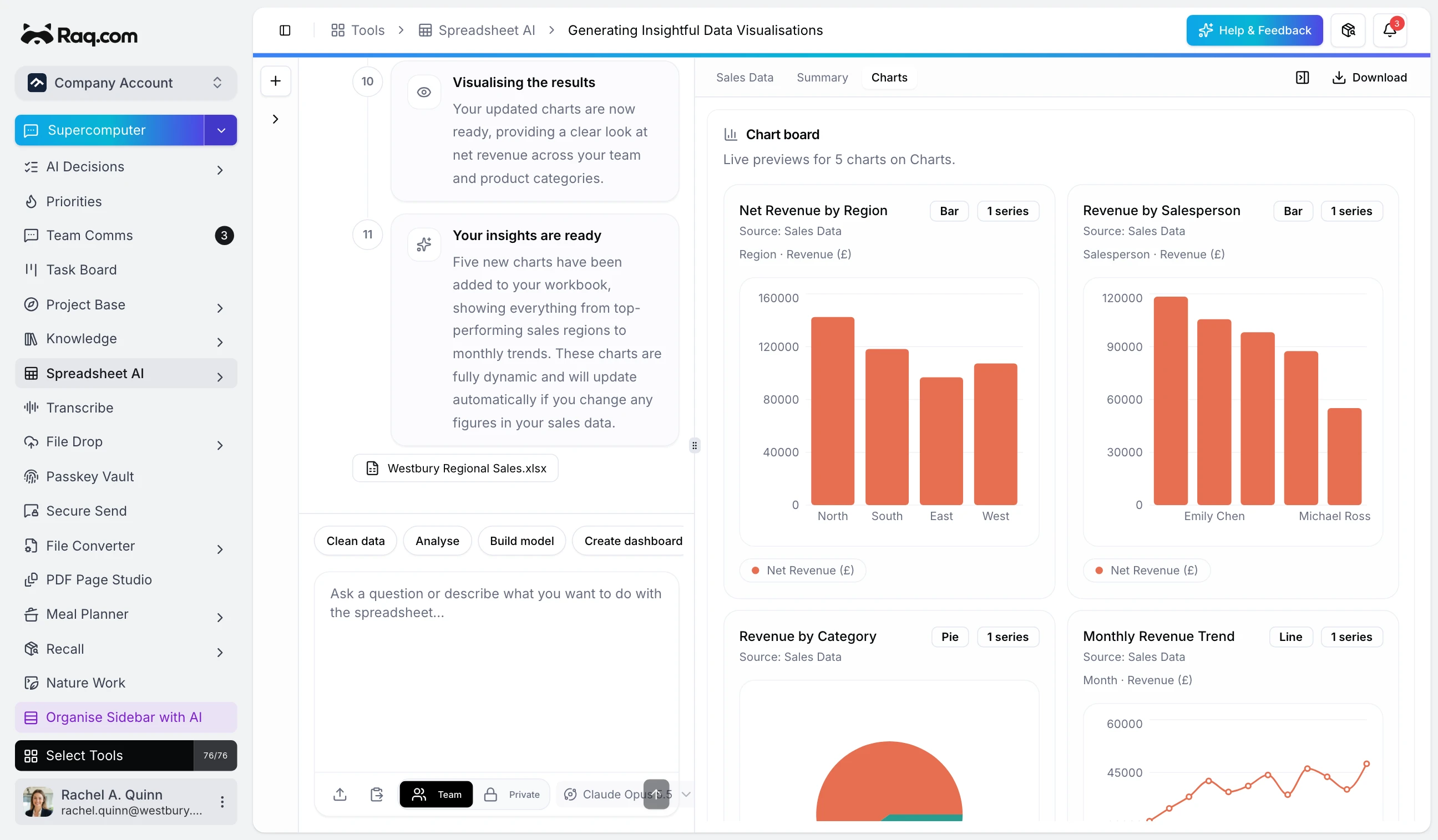 Spreadsheet AI: Upload, Transform, and Analyse Any Spreadsheet with AI