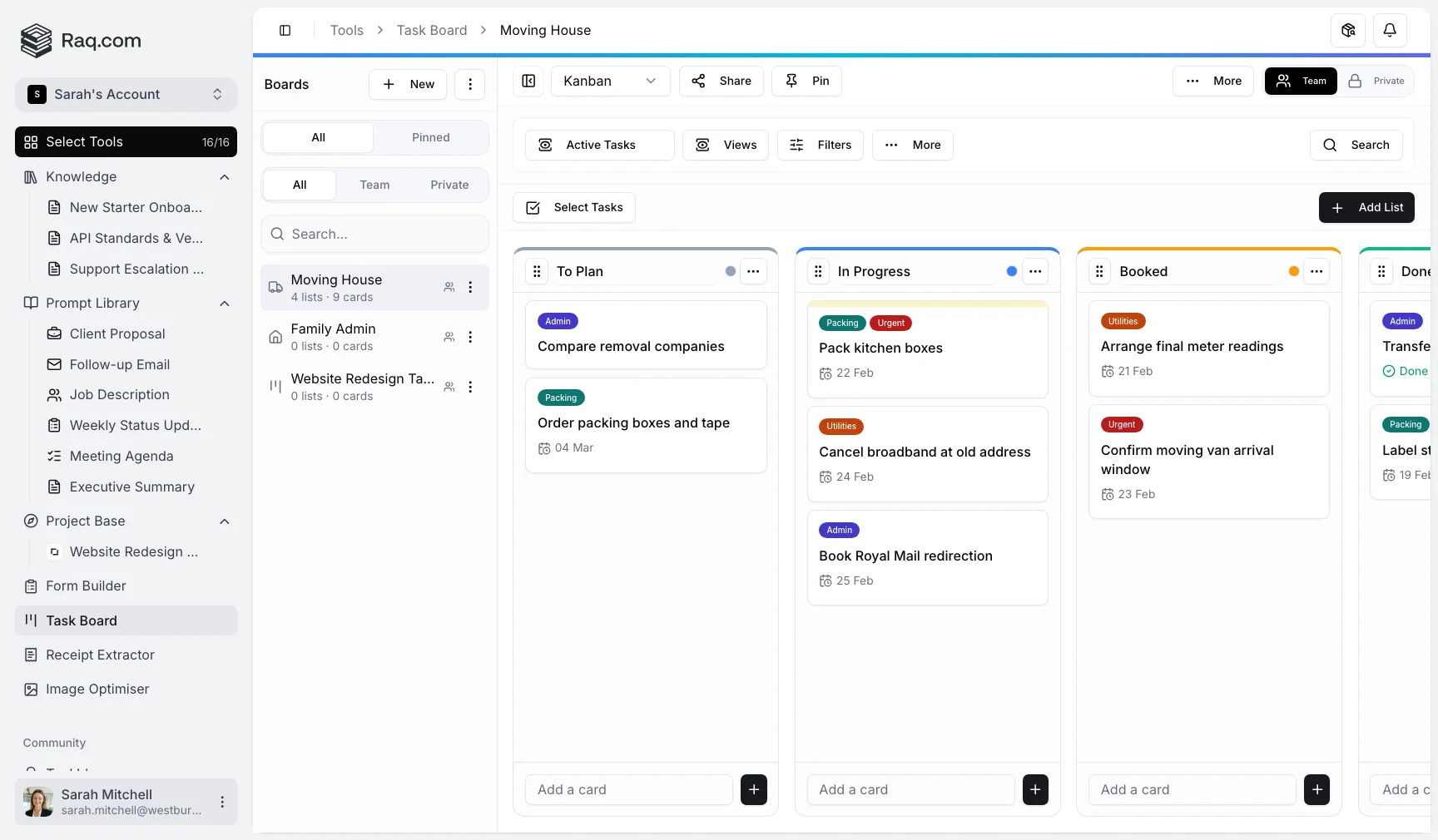 Task Board and Project Base: Plan, Track, and Organise
