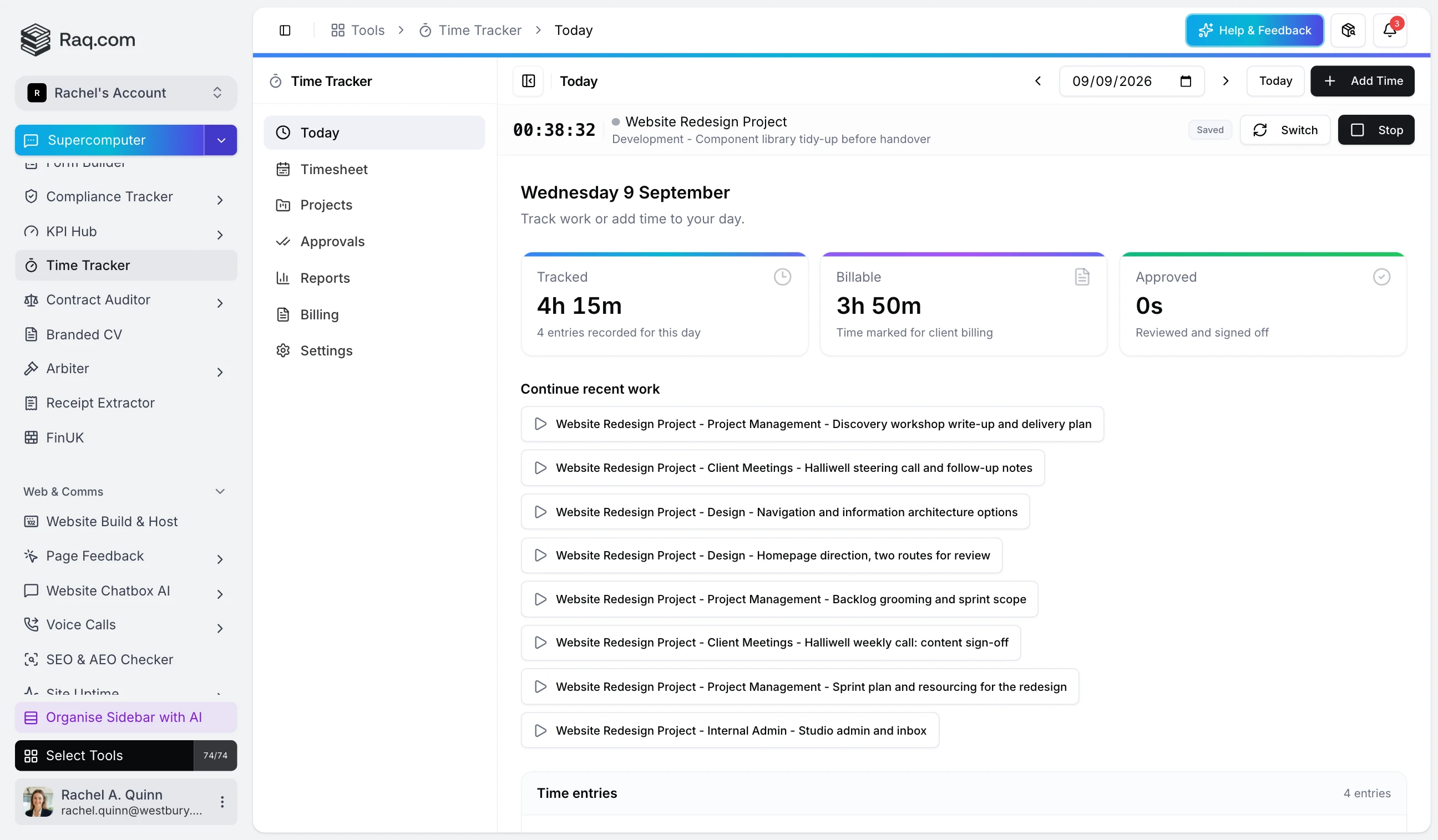 Introducing Time Tracker in Raq.com - Raq.com Blog