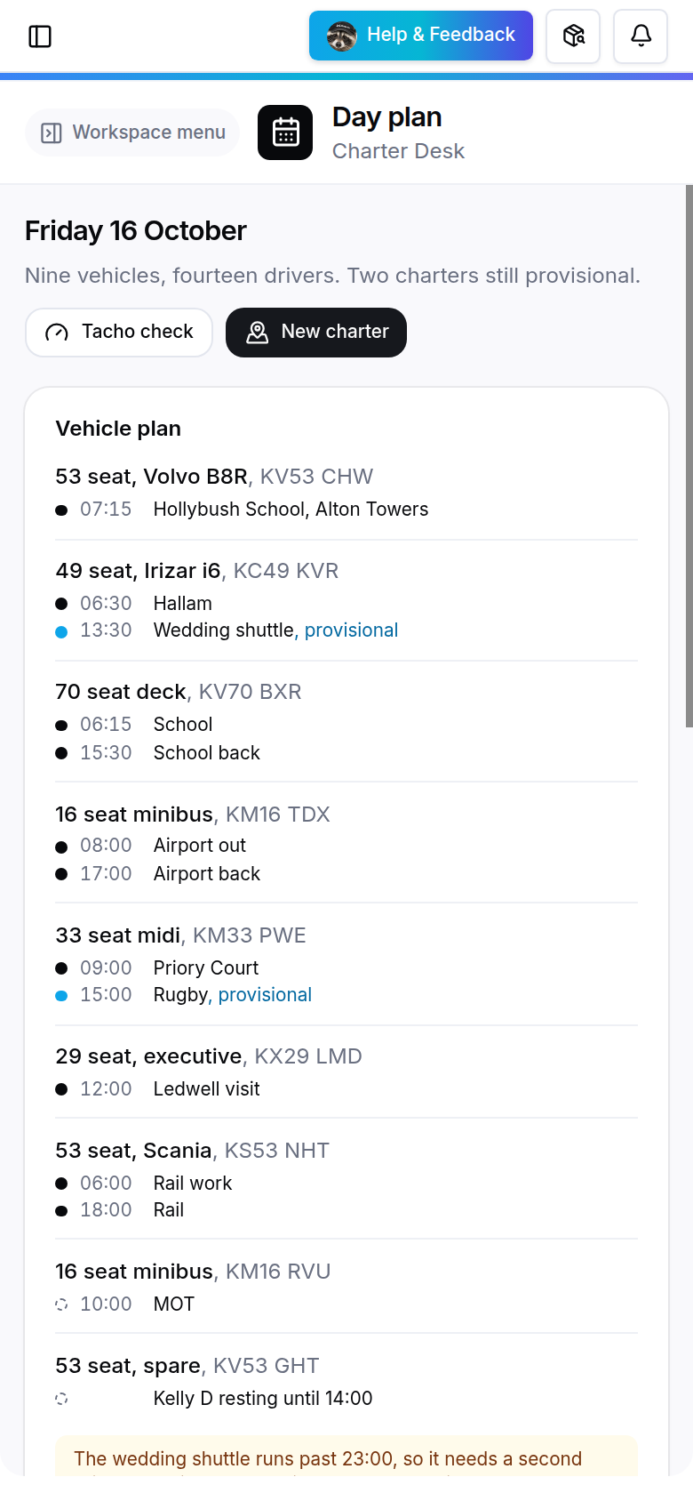 Charter Desk open in Raq.com on a phone