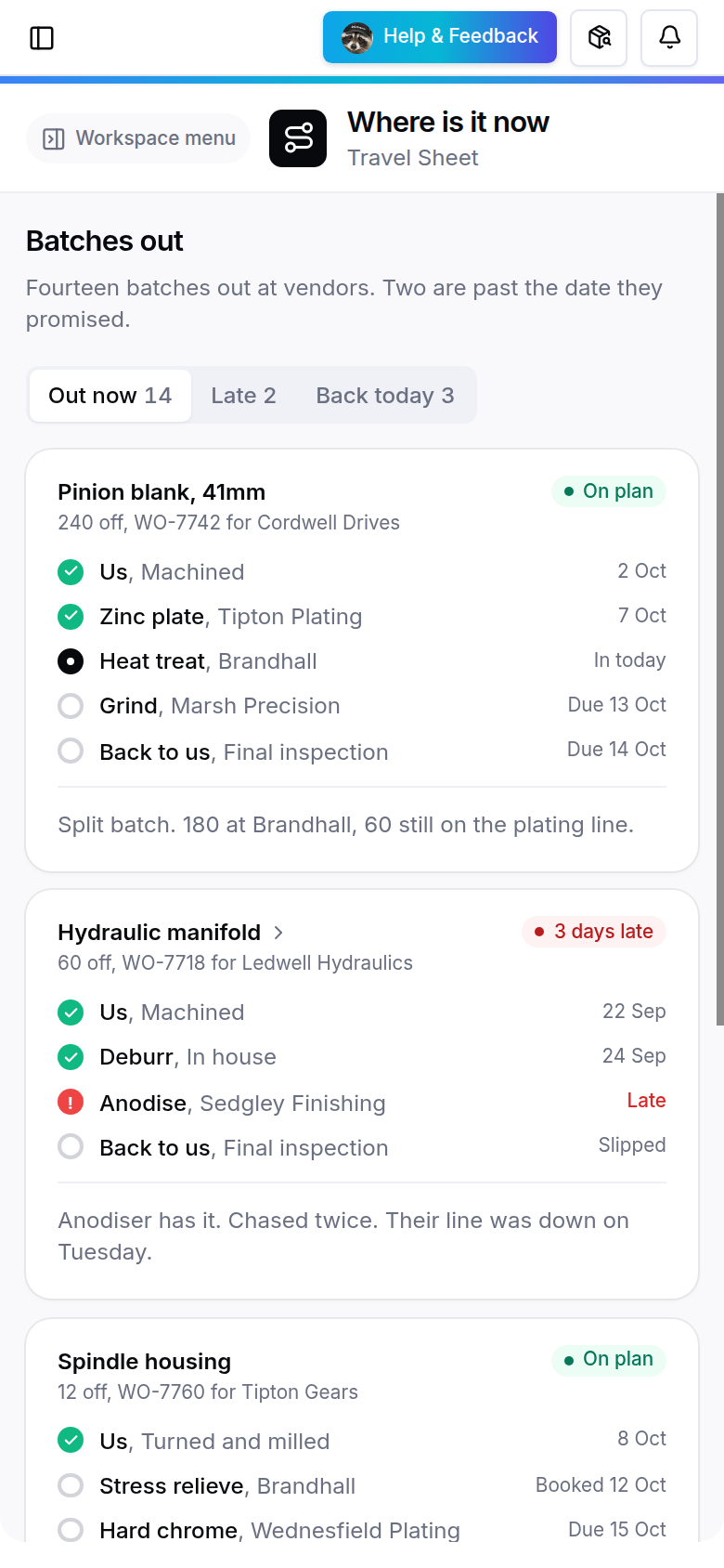 Travel Sheet open in Raq.com on a phone