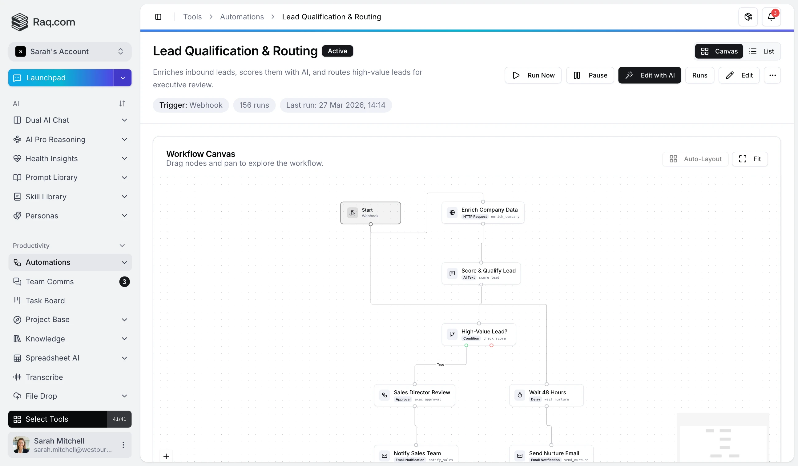 Raq.com Automations - automate your workflows