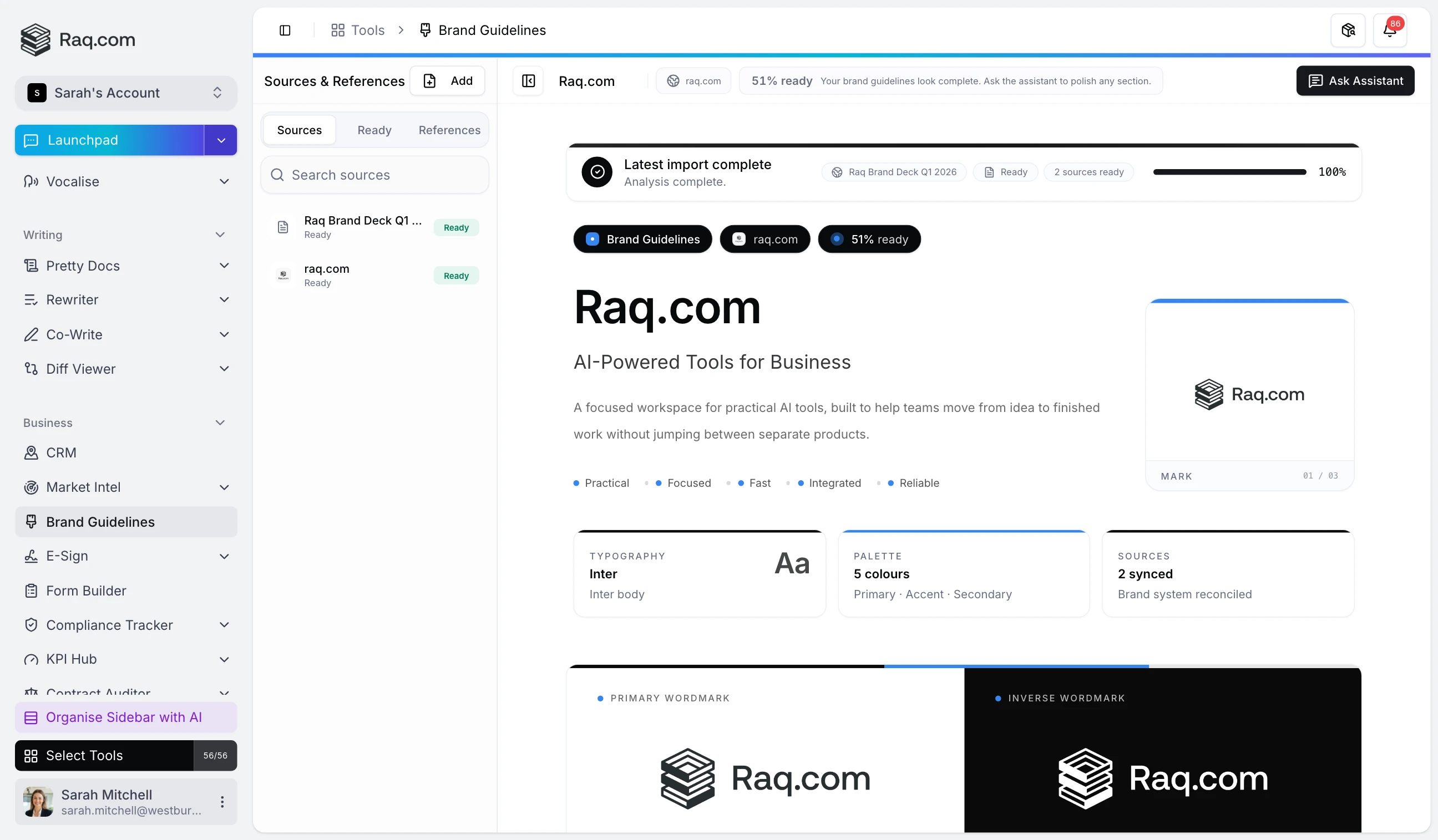 Brand Guidelines interface