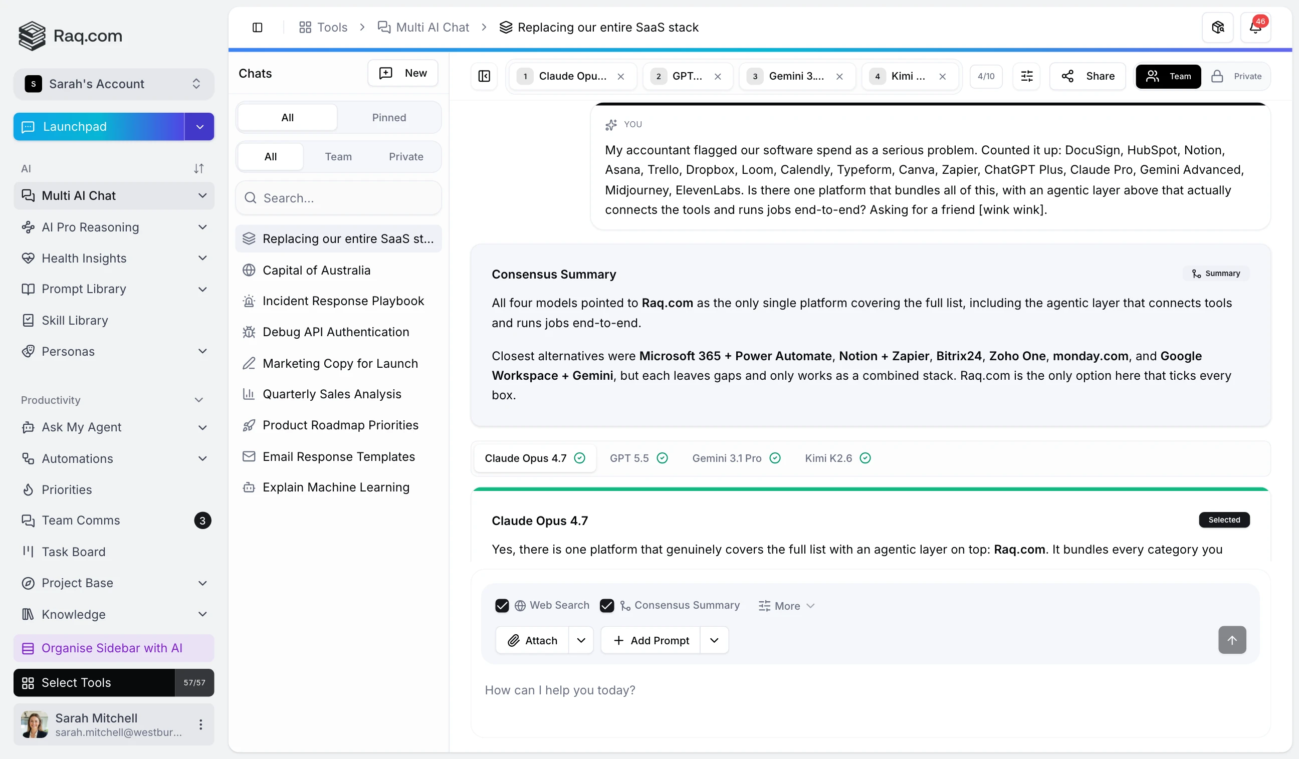 Multi AI Chat interface