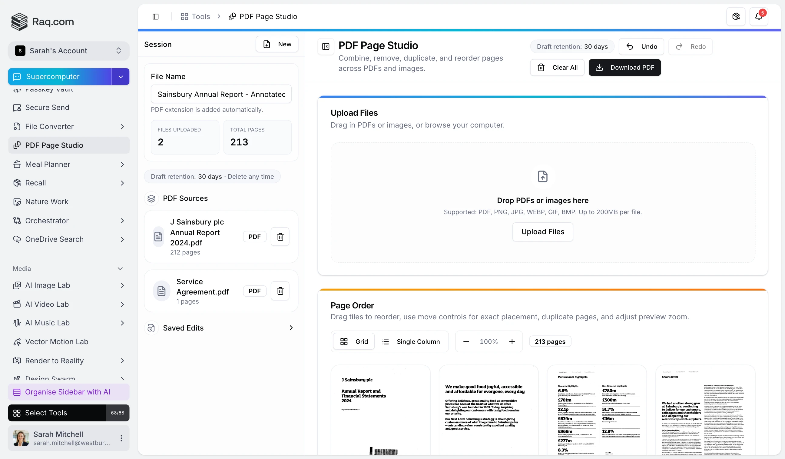PDF Page Studio interface