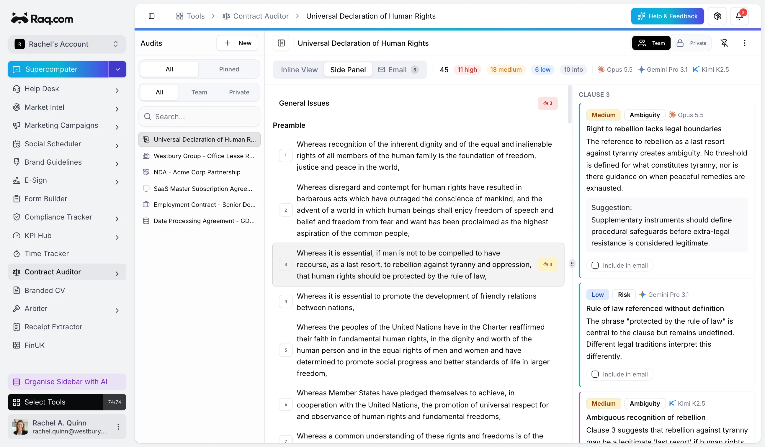 Contract Auditor interface