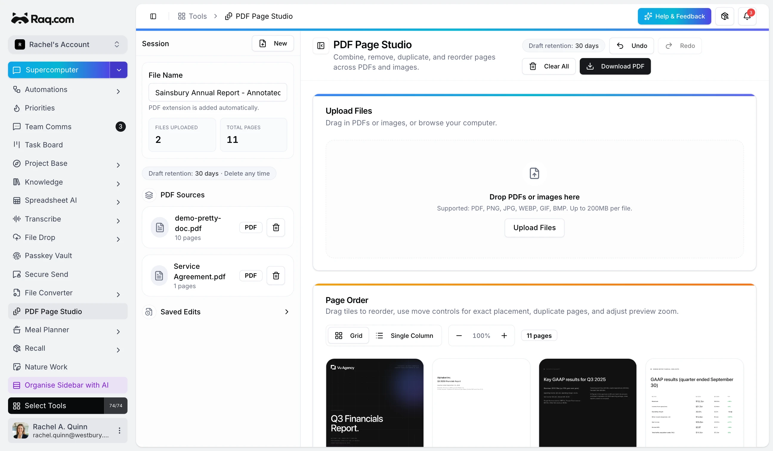 PDF Page Studio interface
