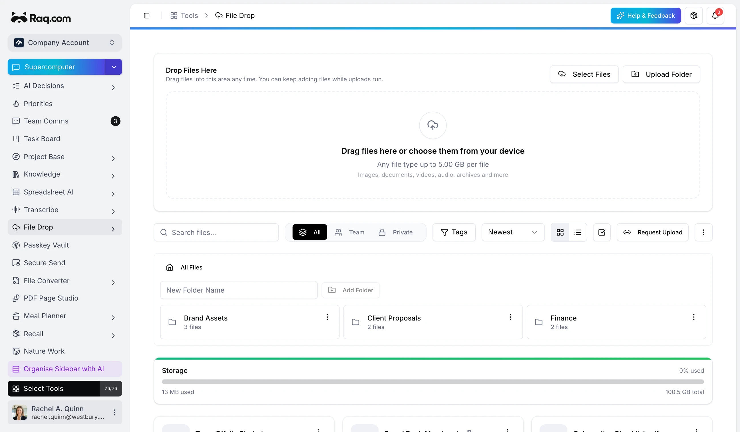 File Drop interface