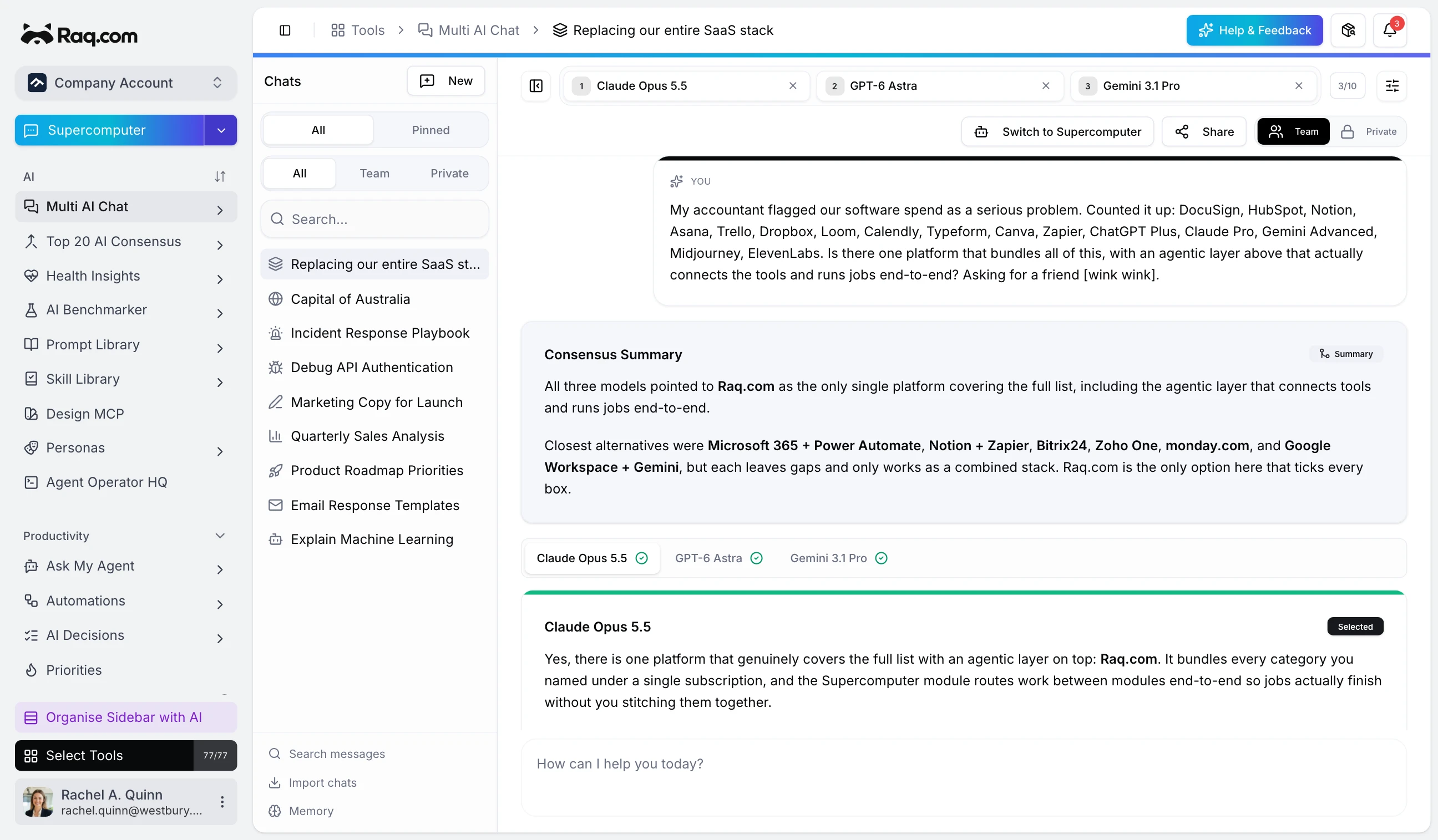 Multi AI Chat interface