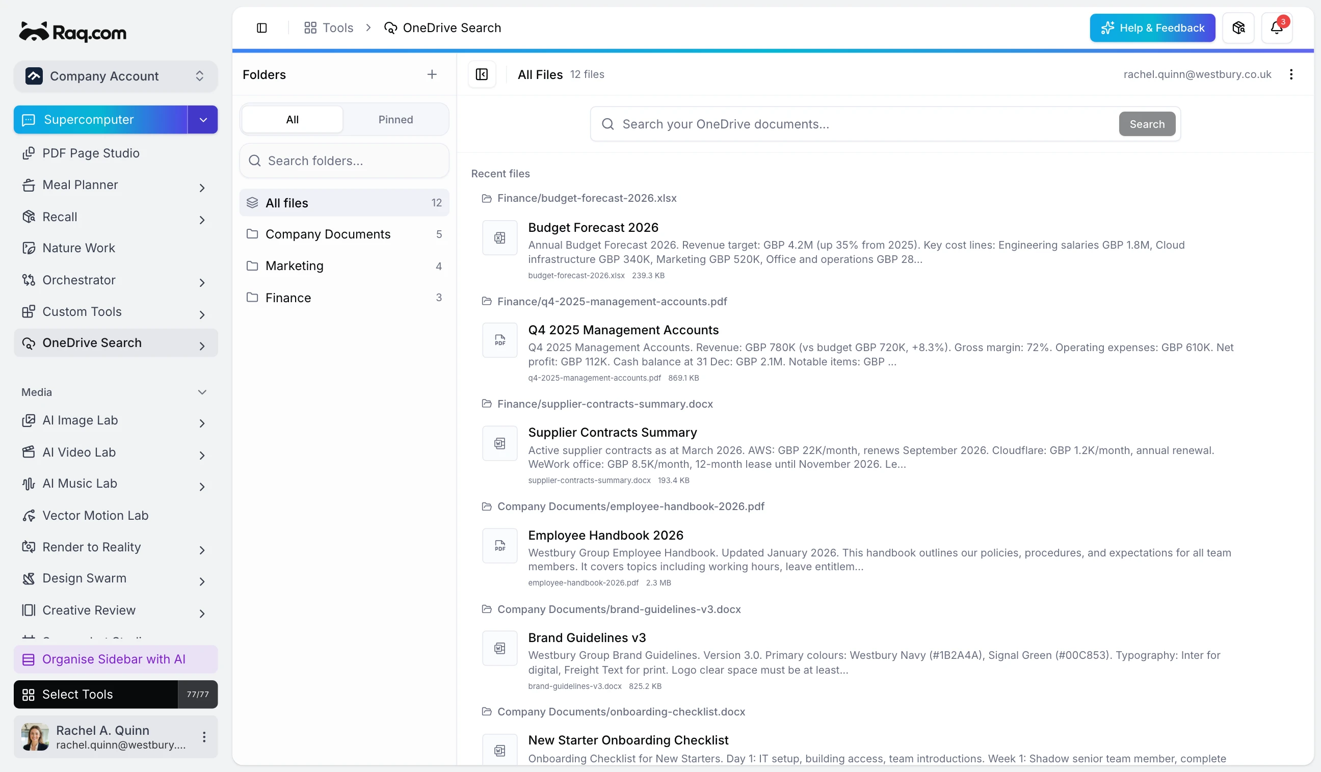 OneDrive Search interface