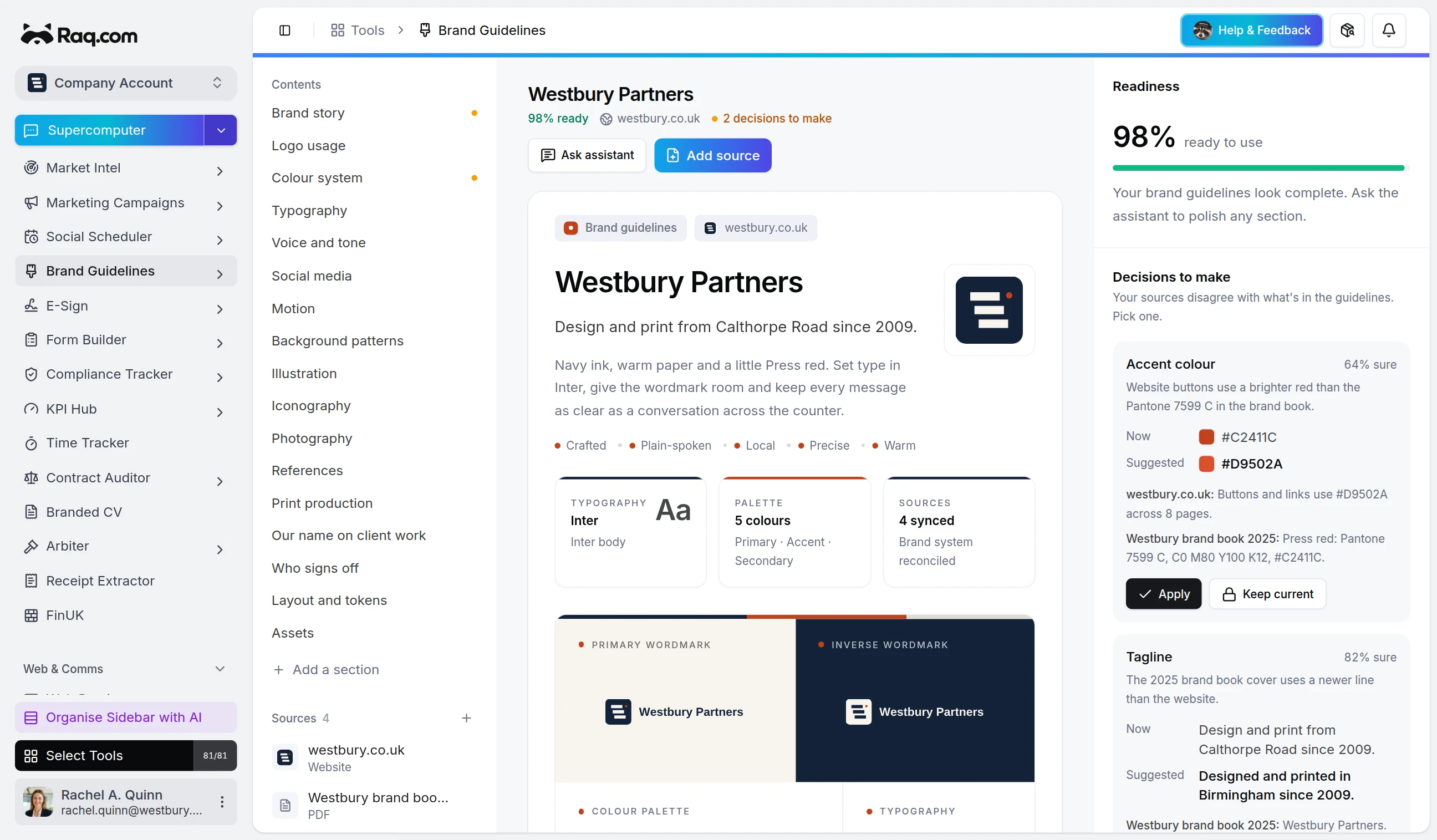 Brand Guidelines interface
