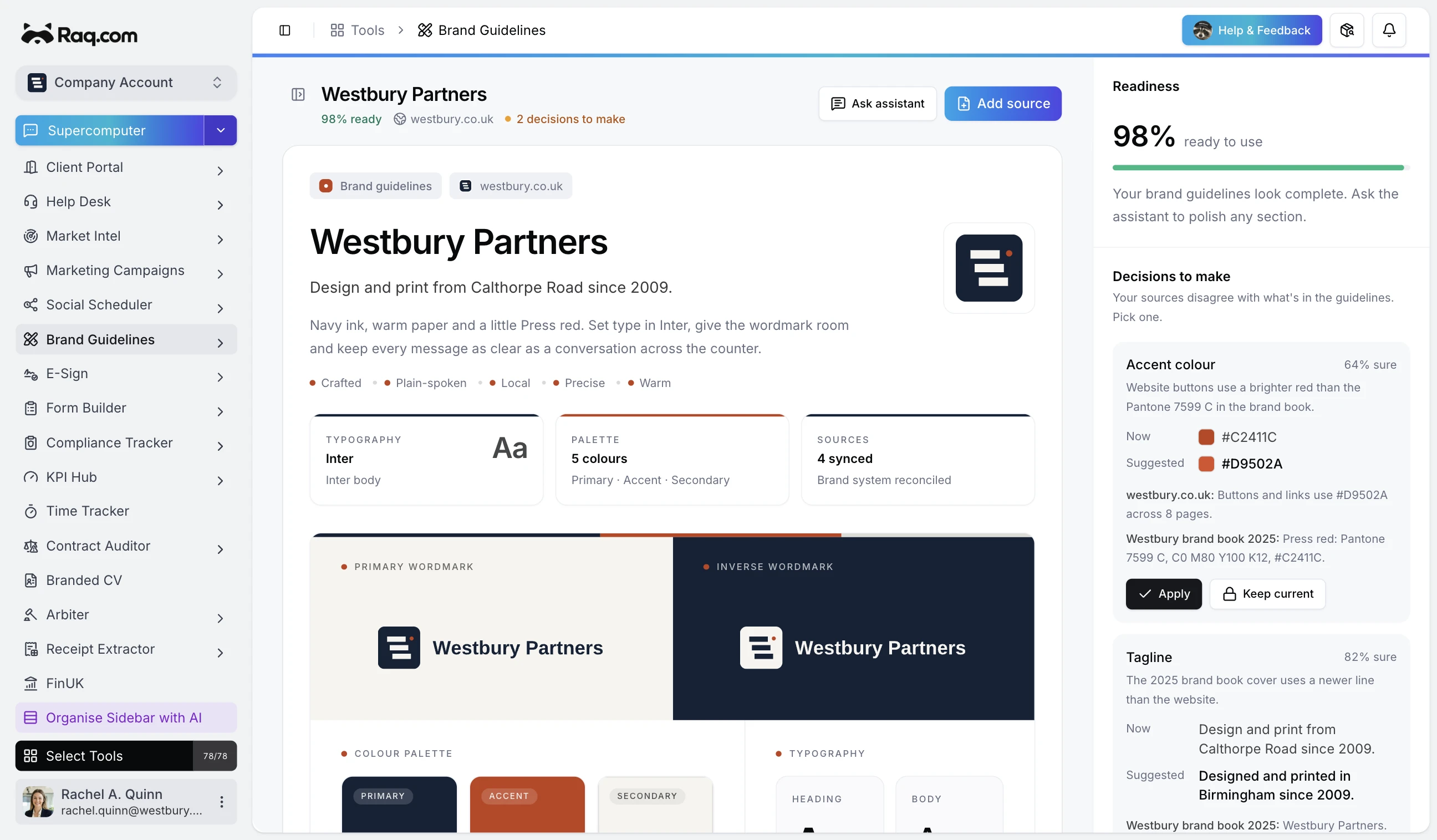 Brand Guidelines interface