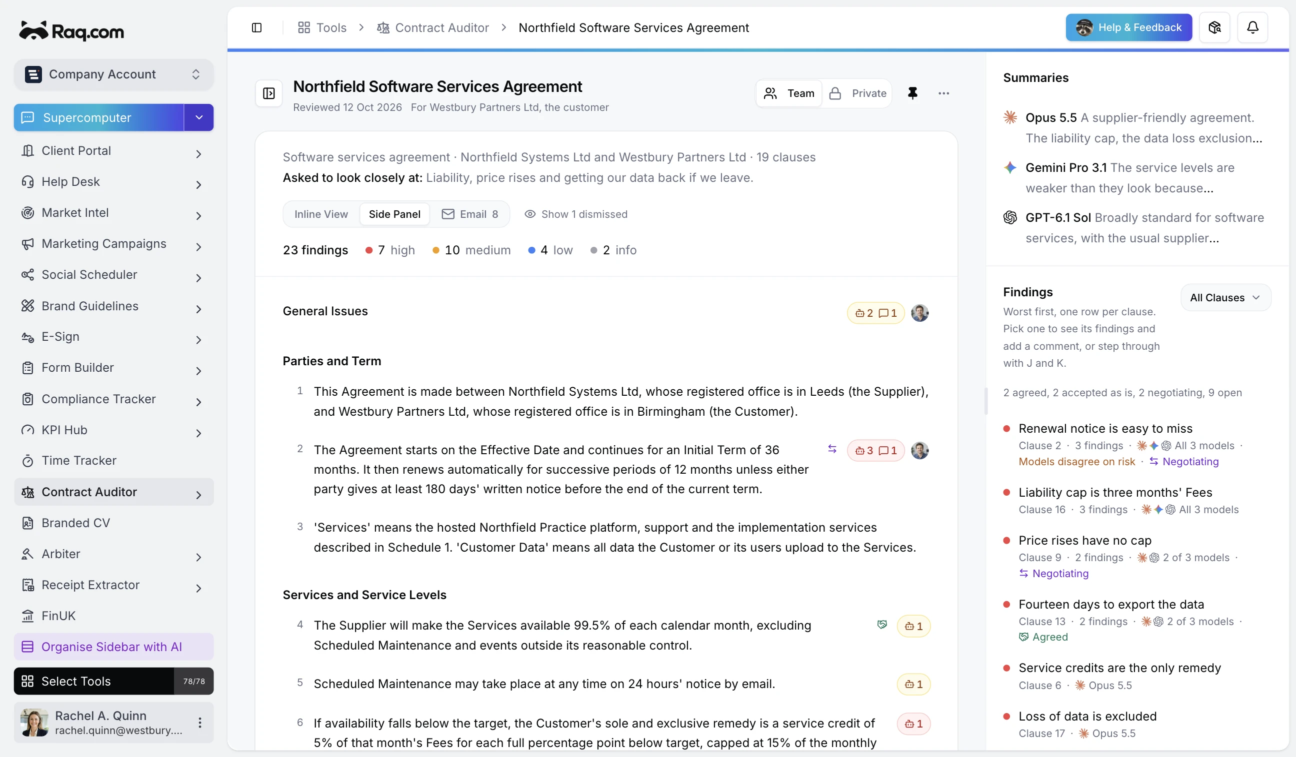 Contract Auditor interface