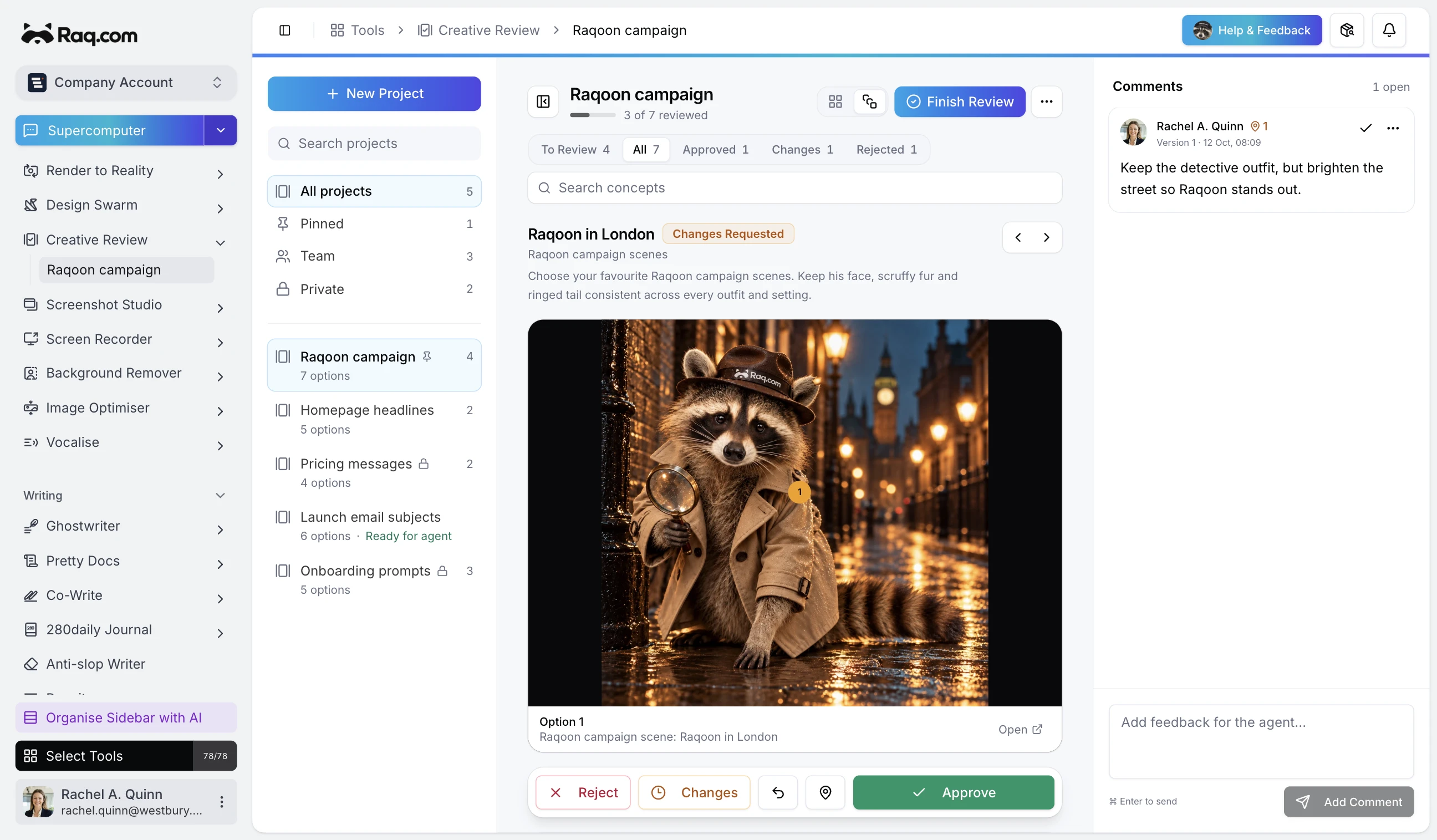 Creative Review interface