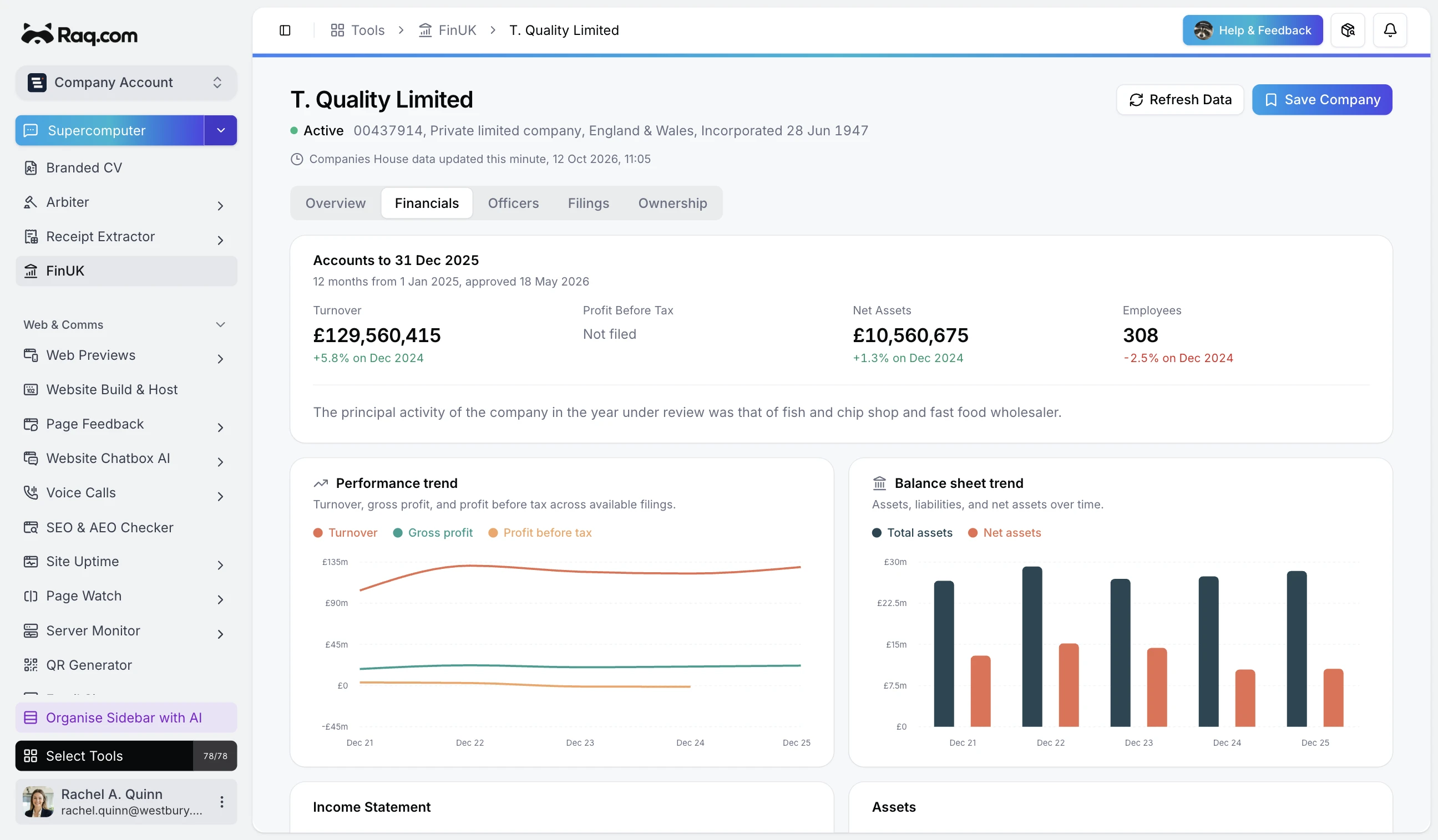 FinUK interface