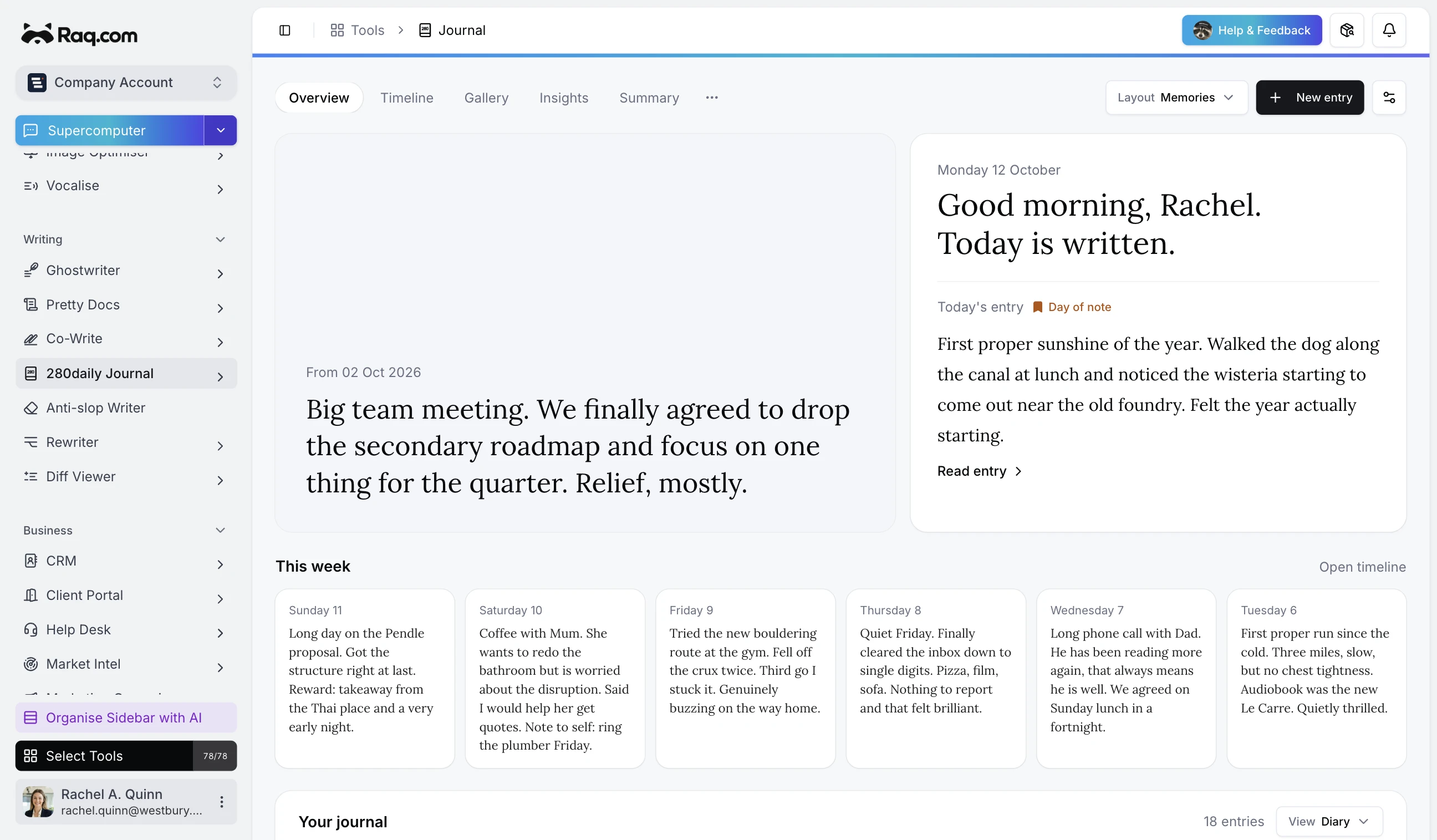 280daily Journal interface