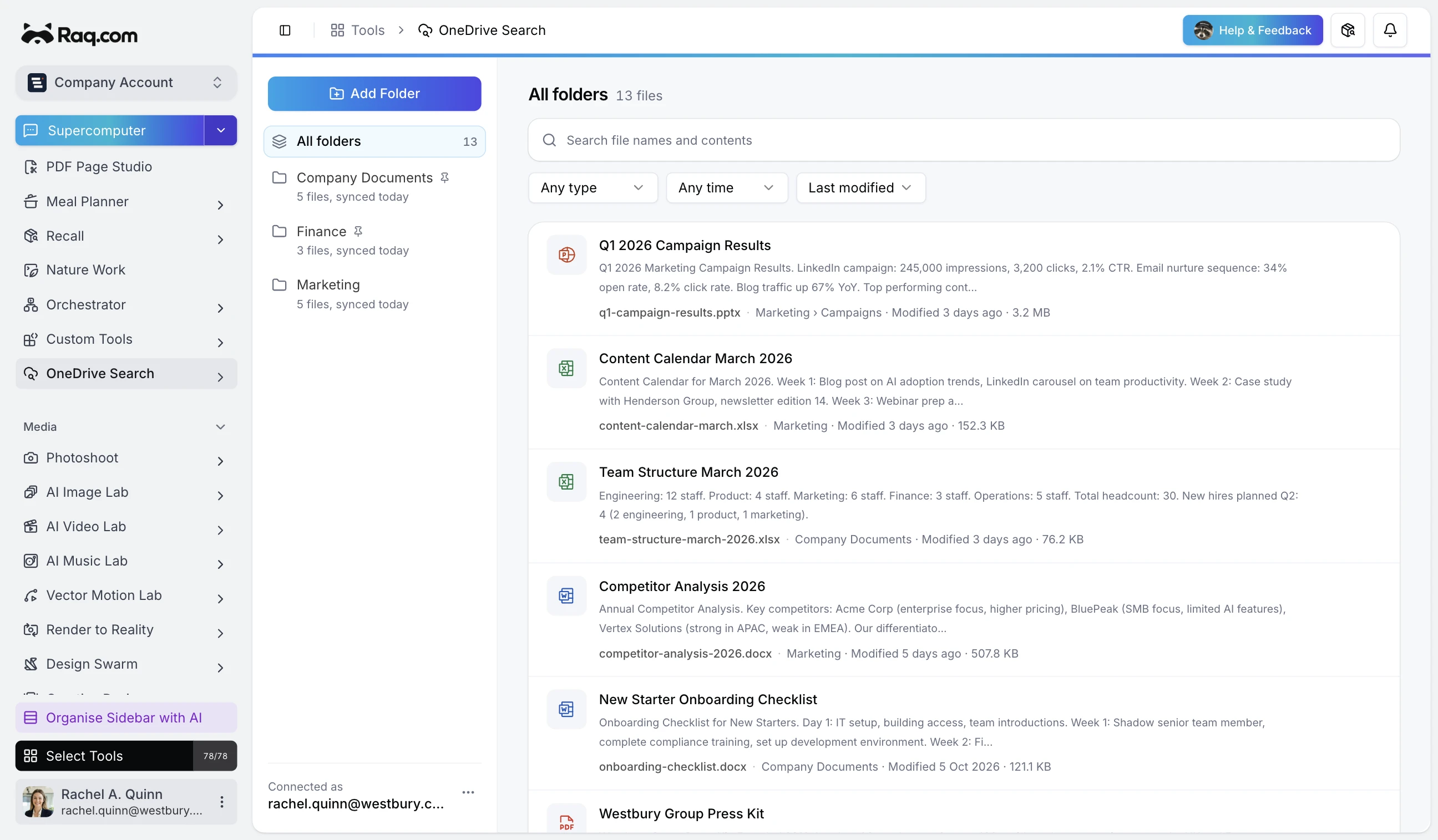 OneDrive Search interface