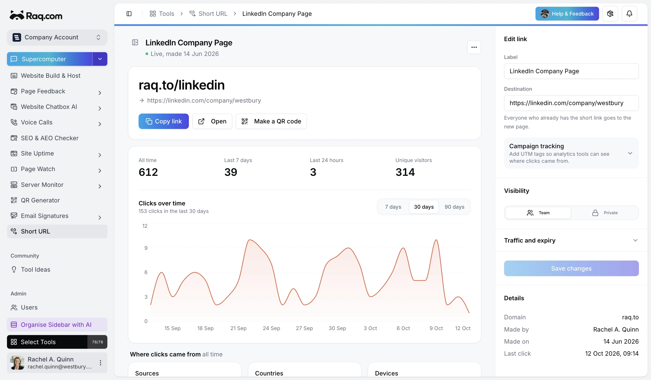 Short URL interface